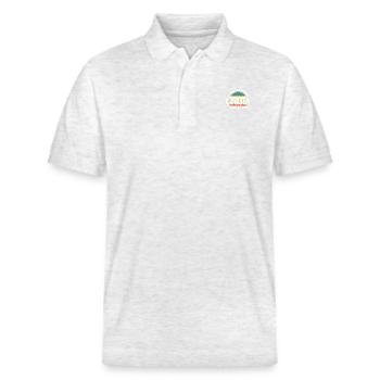 Cousin - Stanley/Stella Unisex Bio-Poloshirt PREPSTER - Weiß meliert - Vorne - Roxy (174cm) & Andy (188cm)