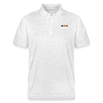 Romanians Romania - Stanley/Stella Unisex Organic Polo Shirt PREPSTER - heather white - Front - Roxy (174cm) & Andy (188cm)