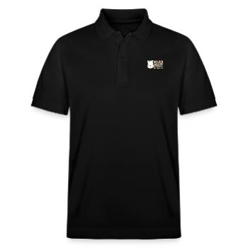 Lazy Late Riser Motivation Cat - Stanley/Stella Unisex Organic Polo Shirt PREPSTER - black - Front - Roxy (174cm) & Andy (188cm)