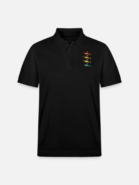 Hubschrauber Retro Geschenk - Stanley/Stella Unisex Bio-Poloshirt PREPSTER - Schwarz