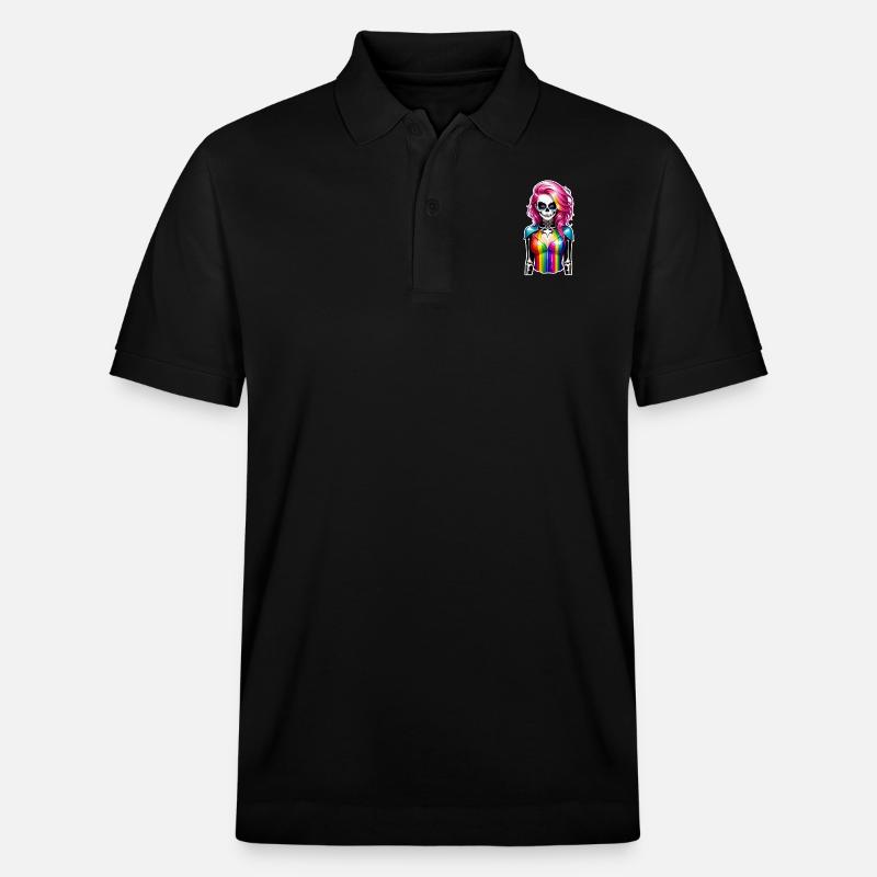 Halloween - Rock & Regenbogen - Stanley/Stella Unisex Bio-Poloshirt PREPSTER - Schwarz