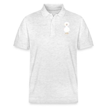 autruche - Polo PREPSTER bio Stanley/Stella Unisexe - blanc chiné - Devant - Roxy (174cm) & Andy (188cm)