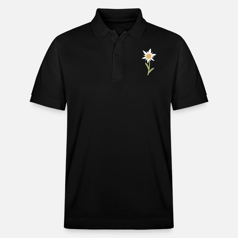 Edelweiß-Blüte - Stanley/Stella Unisex Bio-Poloshirt PREPSTER - Schwarz
