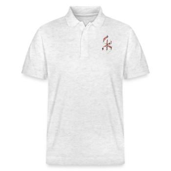 BERBERE KABYLISCHES MOTIV KABYLISCH - Stanley/Stella Unisex Bio-Poloshirt PREPSTER - Weiß meliert - Vorne - Roxy (174cm) & Andy (188cm)