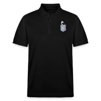 Reiher Vogel - Stanley/Stella Unisex Bio-Poloshirt PREPSTER - Schwarz - Vorne - Roxy (174cm) & Andy (188cm)