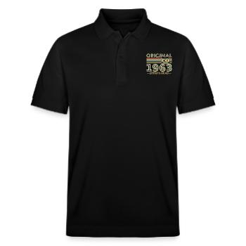 Original 1963 Jahrgang Vintage Geburtstag Retro - Stanley/Stella Unisex Bio-Poloshirt PREPSTER - Schwarz - Vorne - Roxy (174cm) & Andy (188cm)
