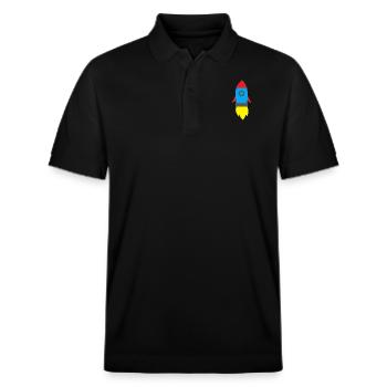 Rakete - Stanley/Stella Unisex Bio-Poloshirt PREPSTER - Schwarz - Vorne - Roxy (174cm) & Andy (188cm)