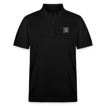 FCK AFD - Polo PREPSTER bio Stanley/Stella Unisexe - noir - Devant - Roxy (174cm) & Andy (188cm)