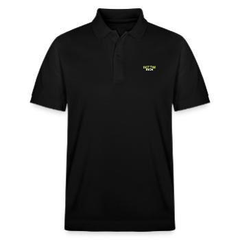 ISS DIE REICHEN - Stanley/Stella Unisex Bio-Poloshirt PREPSTER - Schwarz - Vorne - Roxy (174cm) & Andy (188cm)
