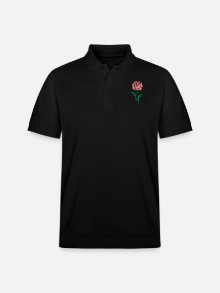 rose_design_002 - Stanley/Stella Unisex Organic Polo Shirt PREPSTER - black