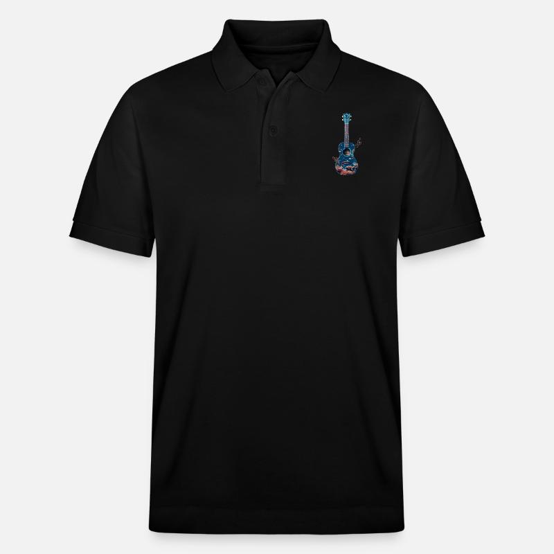 Poisson Ukulélé - Polo PREPSTER bio Stanley/Stella Unisexe - noir