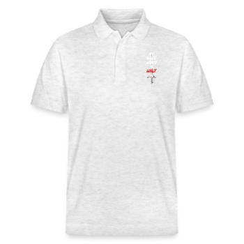 My Safe Word is Halt Fencing - Stanley/Stella Unisex Bio-Poloshirt PREPSTER - Weiß meliert - Vorne - Roxy (174cm) & Andy (188cm)