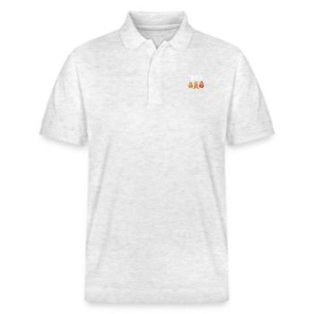 Gamer Zocker Zocken Gaming Henrik - Stanley/Stella Unisex Bio-Poloshirt PREPSTER - Weiß meliert - Vorne - Roxy (174cm) & Andy (188cm)