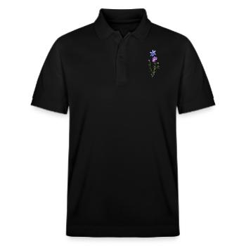spring flowers, watercolour - Stanley/Stella Unisex Organic Polo Shirt PREPSTER - black - Front - Roxy (174cm) & Andy (188cm)