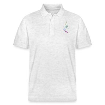 Bunte Bonbons Glitzer - Stanley/Stella Unisex Bio-Poloshirt PREPSTER - Weiß meliert - Vorne - Roxy (174cm) & Andy (188cm)