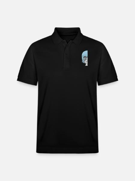 Half sad girl face - Stanley/Stella Unisex Organic Polo Shirt PREPSTER - black