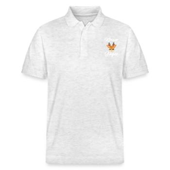 Kleiner Jäger Nachwuchsjäger Jagd Papa Jäger Baby - Stanley/Stella Unisex Bio-Poloshirt PREPSTER - Weiß meliert - Vorne - Roxy (174cm) & Andy (188cm)
