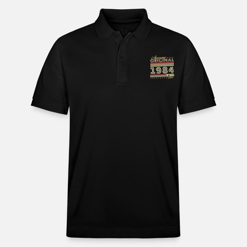Vinatge 1984 Cadeau d’anniversaire - Polo PREPSTER bio Stanley/Stella Unisexe - noir
