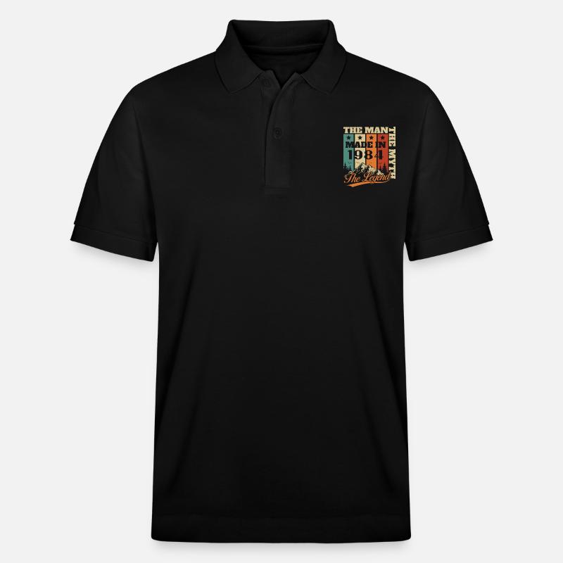 Vinatge 1984 Cadeau d’anniversaire - Polo PREPSTER bio Stanley/Stella Unisexe - noir