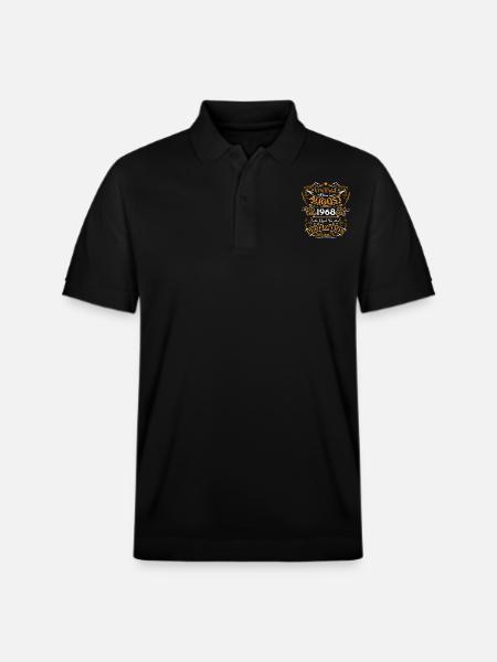 August 1968 Birthday gift - Stanley/Stella Unisex Organic Polo Shirt PREPSTER - black