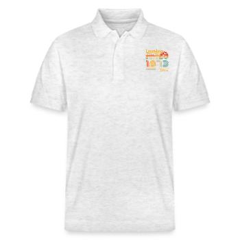 Legendär seit Juni 1973 Geburtstagsgeschenk - Stanley/Stella Unisex Bio-Poloshirt PREPSTER - Weiß meliert - Vorne - Roxy (174cm) & Andy (188cm)