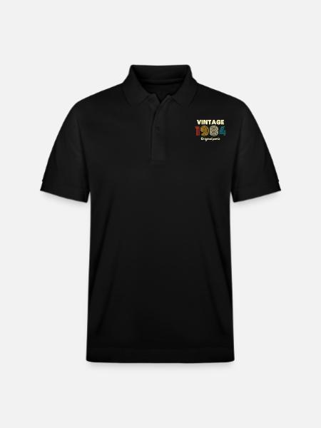 Vinatge 1984 Birthday Gift - Stanley/Stella Unisex Organic Polo Shirt PREPSTER - black