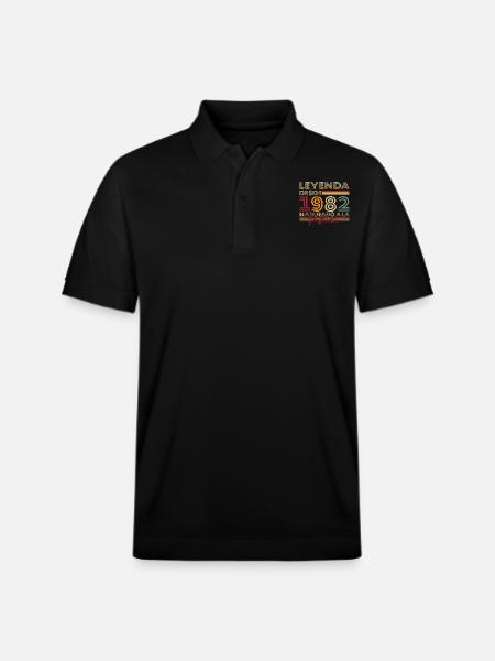 Legend since 1982 Birthday Gift - Stanley/Stella Unisex Organic Polo Shirt PREPSTER - black