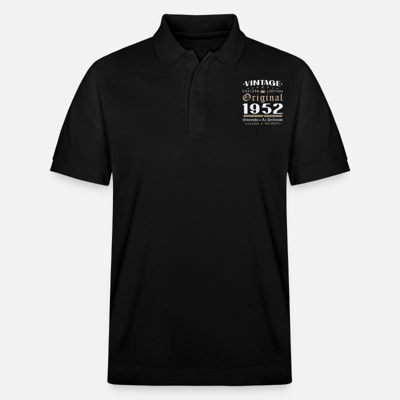 Cadeau d'anniversaire Vinatge 1952 - Polo PREPSTER bio Stanley/Stella Unisexe - noir