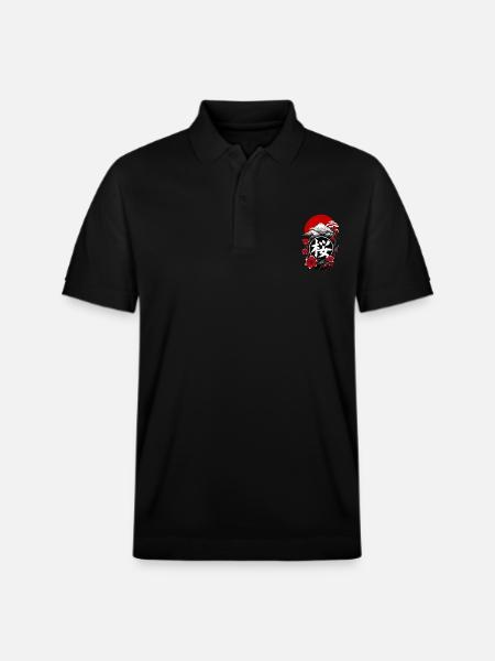 Japanese cherry blossom - Stanley/Stella Unisex Organic Polo Shirt PREPSTER - black