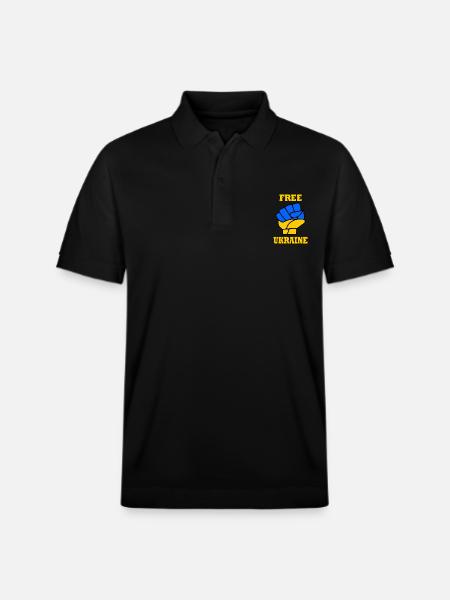 Free ukraine - Stanley/Stella Unisex Organic Polo Shirt PREPSTER - black