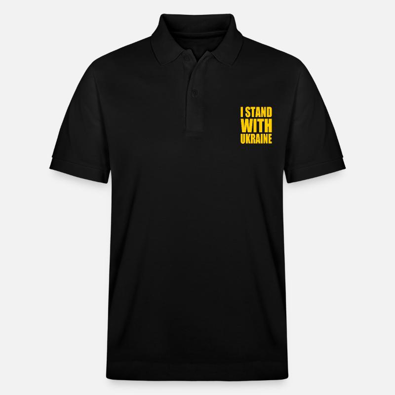 I stand with ukraine - Polo PREPSTER bio Stanley/Stella Unisexe - noir