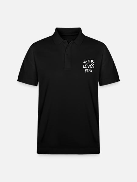 Jesus loves you - Stanley/Stella PREPSTER økologisk unisex poloshirt - sort