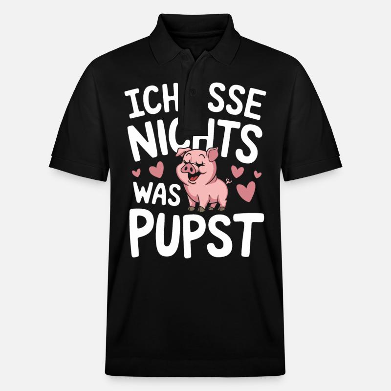 Schwein Tier - Stanley/Stella Unisex Bio-Poloshirt PREPSTER - Schwarz