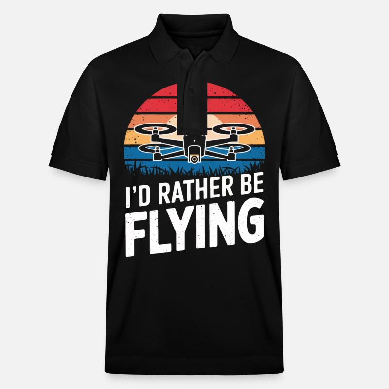 Dronen Pilot Quadrocopter Drone - Stanley/Stella Unisex Bio-Poloshirt PREPSTER - Schwarz