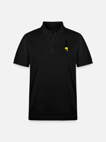 dripping paint brush - Stanley/Stella Unisex Organic Polo Shirt PREPSTER - black