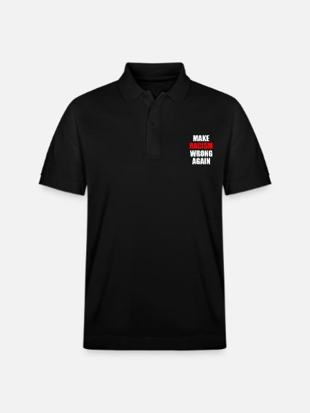 make racism wrong again - Polo PREPSTER bio Stanley/Stella Unisexe - noir