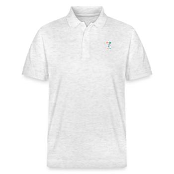 Pilot First Grade School Enrollment Schoolchild - Stanley/Stella Unisex Organic Polo Shirt PREPSTER - heather white - Front - Roxy (174cm) & Andy (188cm)