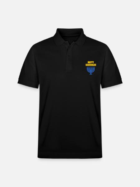HAPPY HANUKKAH - Stanley/Stella Unisex Organic Polo Shirt PREPSTER - black
