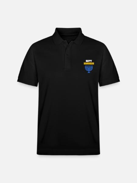 HAPPY HANUKKAH - Stanley/Stella Unisex Organic Polo Shirt PREPSTER - black