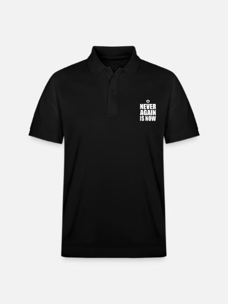 Never again is now - Stanley/Stella Unisex Organic Polo Shirt PREPSTER - black