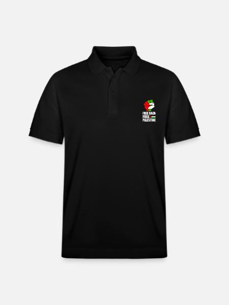 Free gaza Free palestine - Stanley/Stella Unisex Organic Polo Shirt PREPSTER - black