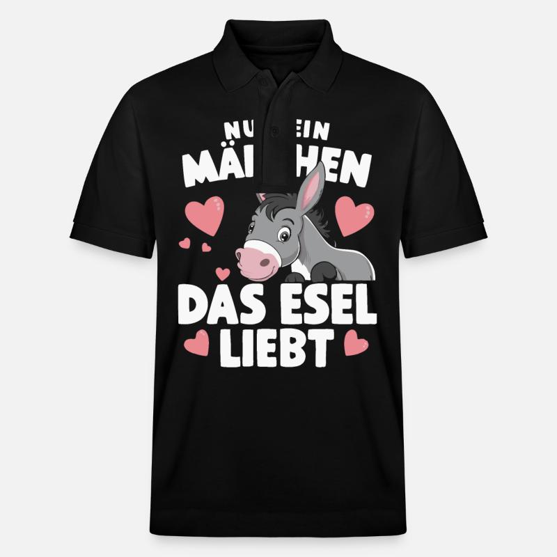 Esel Eselchen Maultier Muli - Stanley/Stella Unisex Bio-Poloshirt PREPSTER - Schwarz