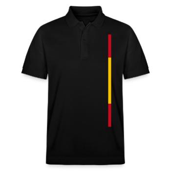 Spain Flag Style Stripes - Stanley/Stella Unisex Organic Polo Shirt PREPSTER - black - Front - Roxy (174cm) & Andy (188cm)