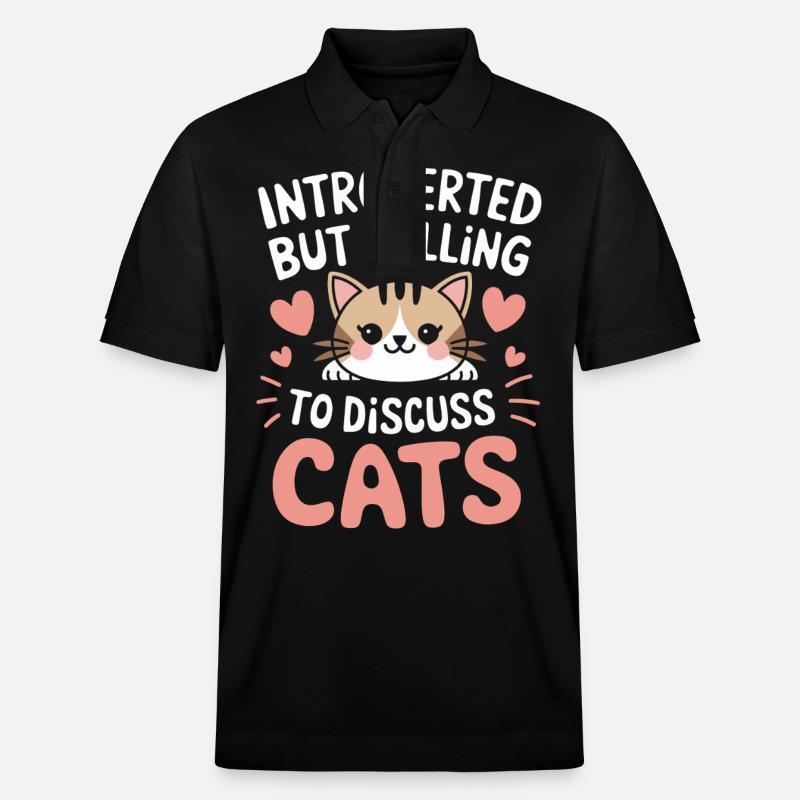 Introvert, antisocial, introvert - Stanley/Stella Unisex Organic Polo Shirt PREPSTER - black