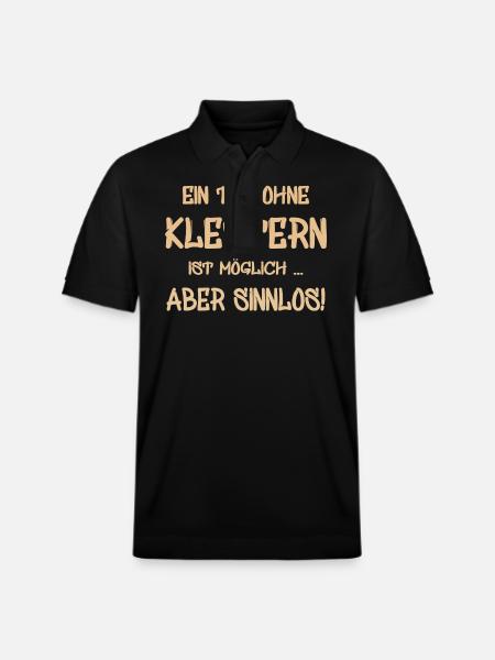 klettern Spruch - Stanley/Stella Unisex Bio-Poloshirt PREPSTER - Schwarz