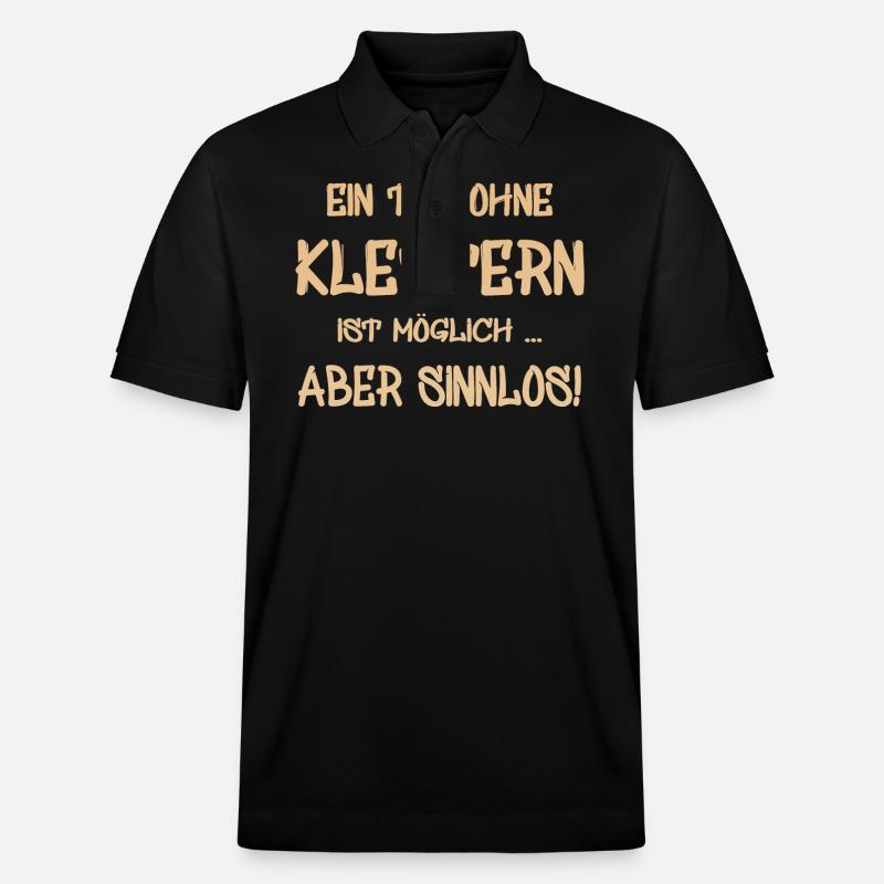 klettern Spruch - Stanley/Stella Unisex Bio-Poloshirt PREPSTER - Schwarz