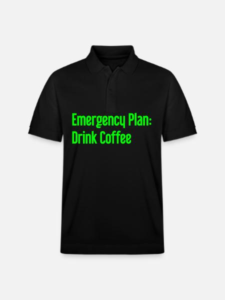 Coffee Contingency Plan - Stanley/Stella Unisex Organic Polo Shirt PREPSTER - black