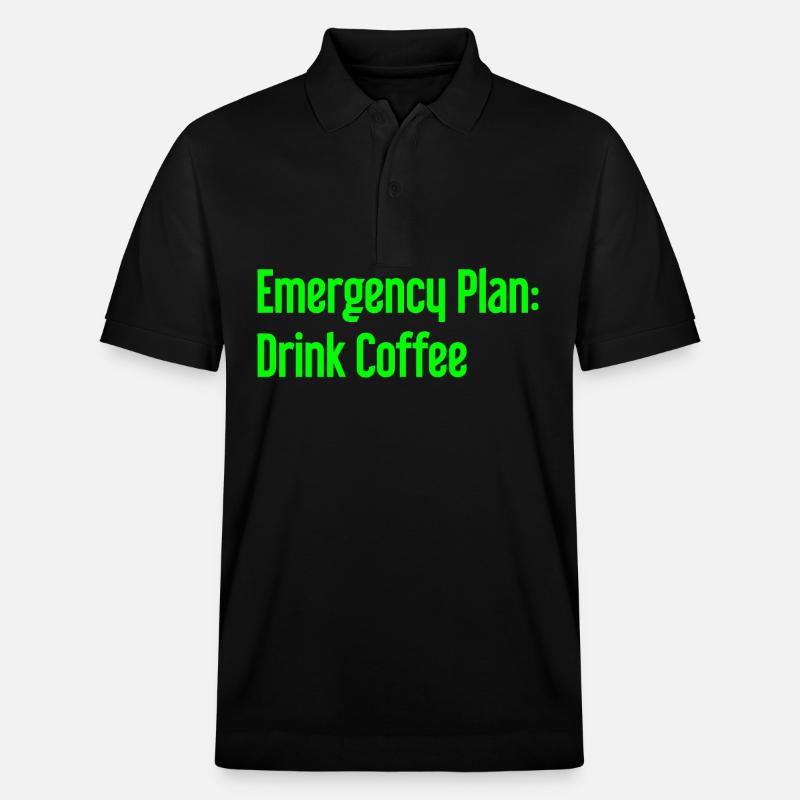 Kaffee-Notfallplan - Stanley/Stella Unisex Bio-Poloshirt PREPSTER - Schwarz