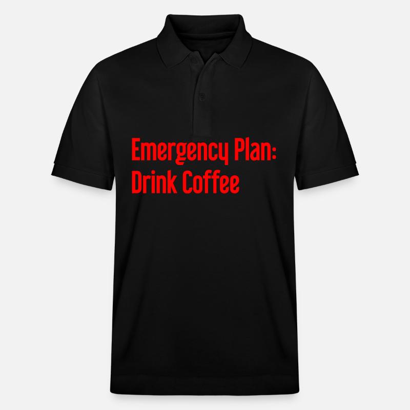 Kaffee-Notfallplan - Stanley/Stella Unisex Bio-Poloshirt PREPSTER - Schwarz
