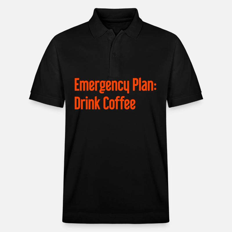 Kaffee-Notfallplan - Stanley/Stella Unisex Bio-Poloshirt PREPSTER - Schwarz